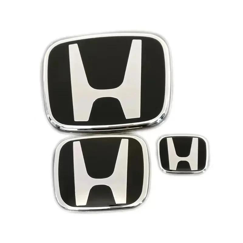 ZMJ4 Car Steering Wheel Emblem H-Sticker For Honda Civic Accord City CRV Jade Fit Odyssey Hybrid Red Black Blue Interior Modification
