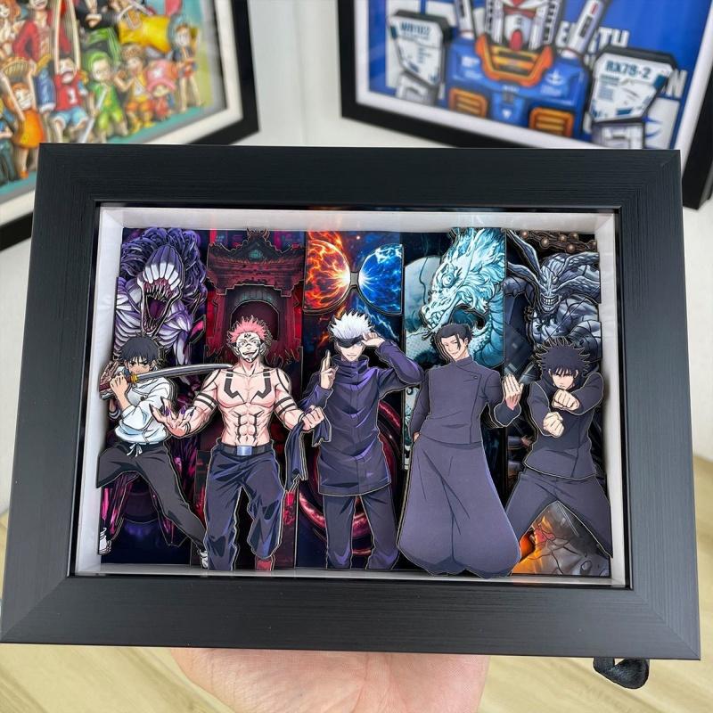 Jujutsu Kaisen Gojo Satoru 3D Painting Anime Geto Suguru Handmade Draw Collect Bedroom Decor Hanging Picture Cute Figure Toys