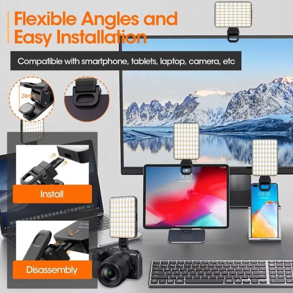 Перезаряжаемый светодиодный кольцевой светильник Мини-свет для видеоконференций Новый магнитный свет для селфи Запись видео