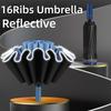 16 ребер, мужской и женский зонт, большой ветрозащитный светоотражающий полосатый обратный автоматический зонт, зонт от солнца и дождя, роскошный бизнес-автомобиль для путешествий