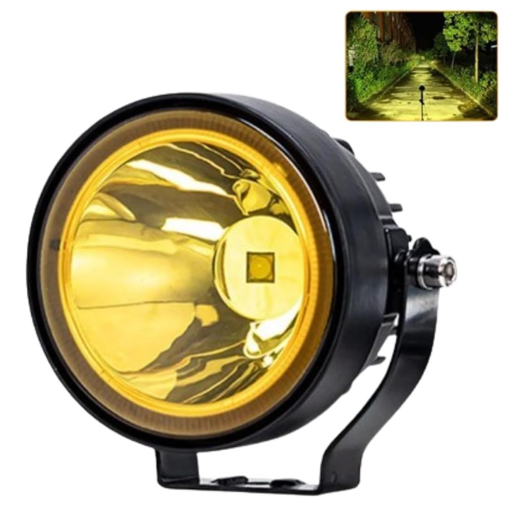 Круглые светодиодные круглые желтые фары дальнего света заднего хода для 4x4 4-дюймовые фары, огни, совместимые с 12-24 В, водонепроницаемые, лампы, автомобили,