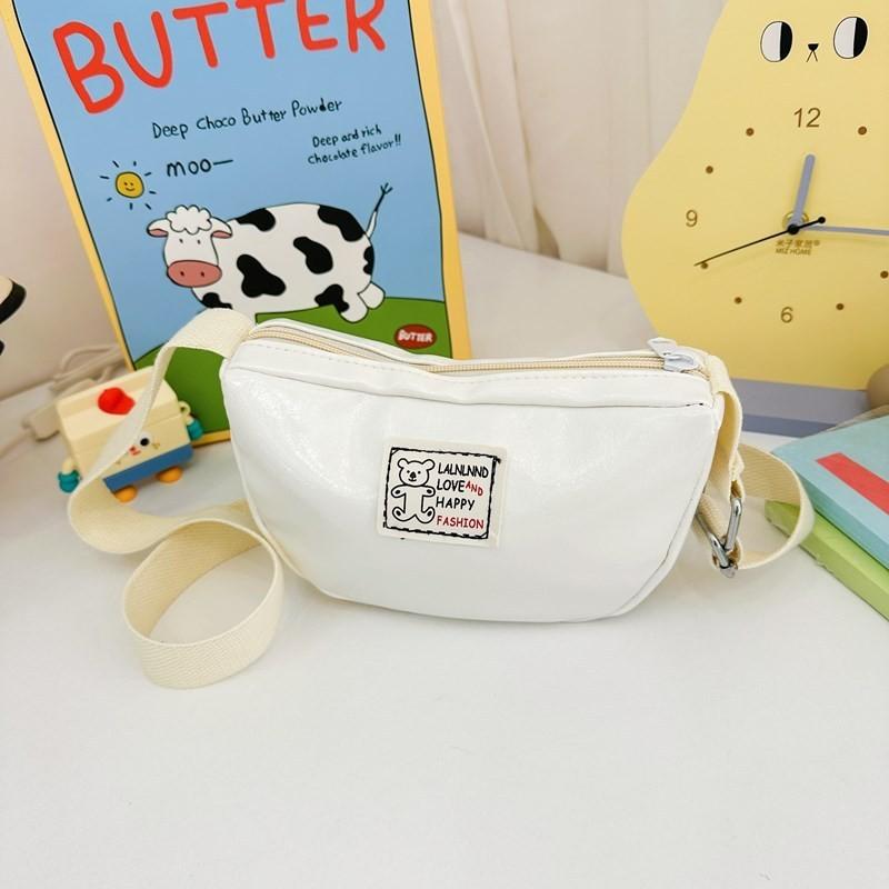 Trendy Kids Crossbody Bag 2024 Spring Summer Cartoon Bear Design Nylon Material