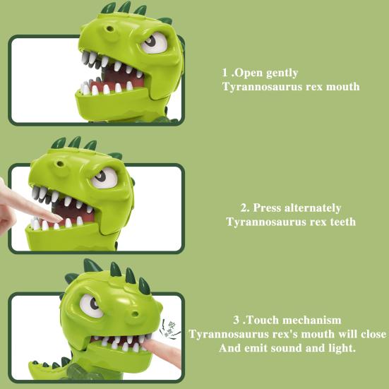 Игра «Зубы динозавра» Игра «Укуси палец» Игрушка-динозавр со сверкающими глазами Толкай