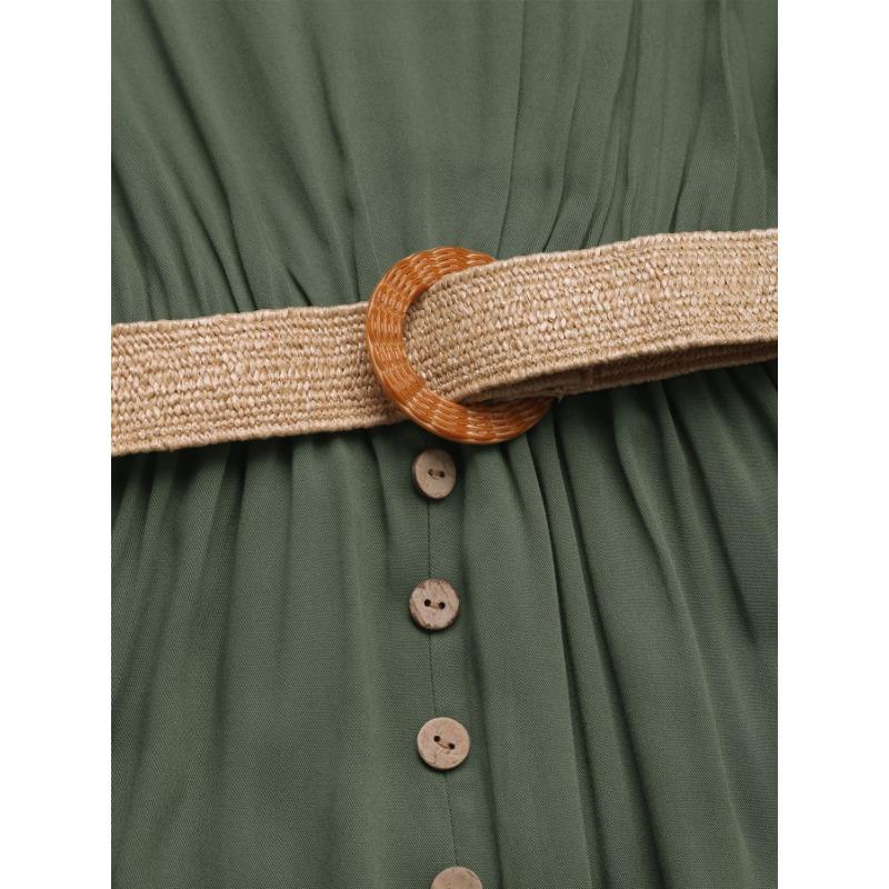 Женская мода лето весна однотонный принт без рукавов с v-образным вырезом и высокой талией повседневные платья