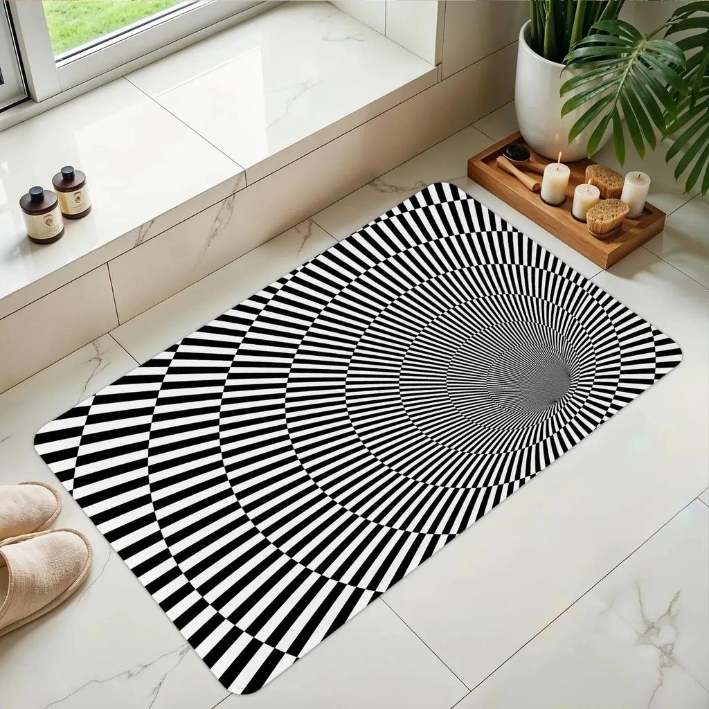1PC Cowhide Pattern Kitchen Rug Non-Slip Door Mats Pop design Bathroom Rug Bath Mat Carpet for Home Sink Laundry Decor