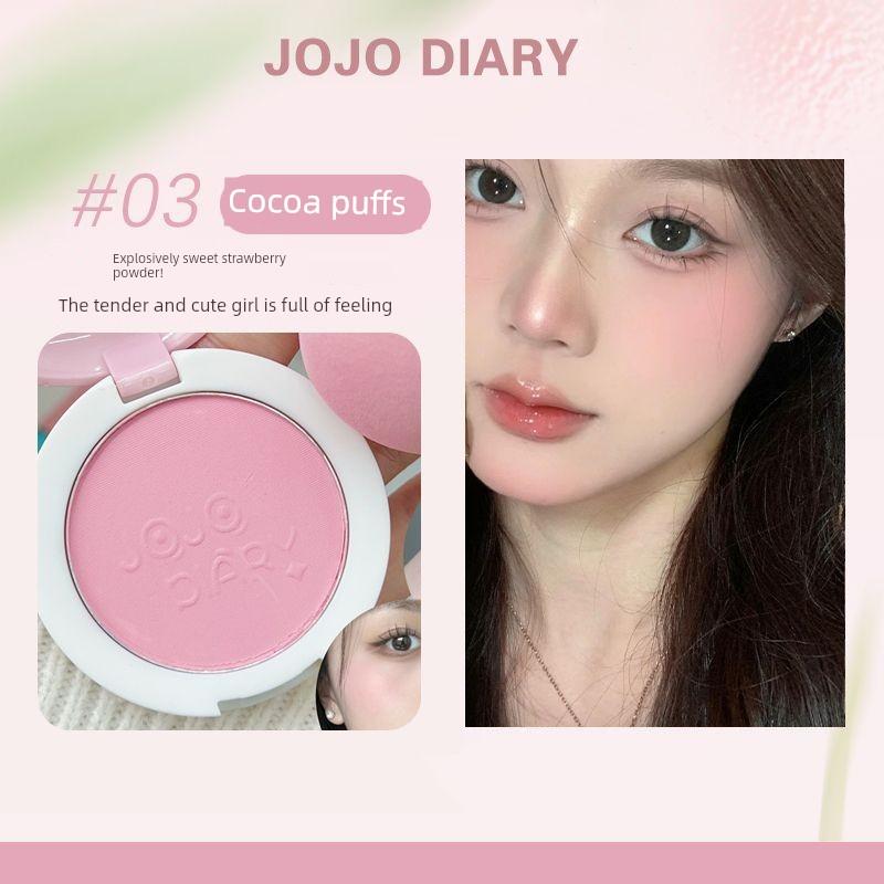 Cute Monochrome Blush Mashed Potatoes Rouge Nature Expansion Brightening Repair Students Look White and Flat Price with Mushroom Powder Puff