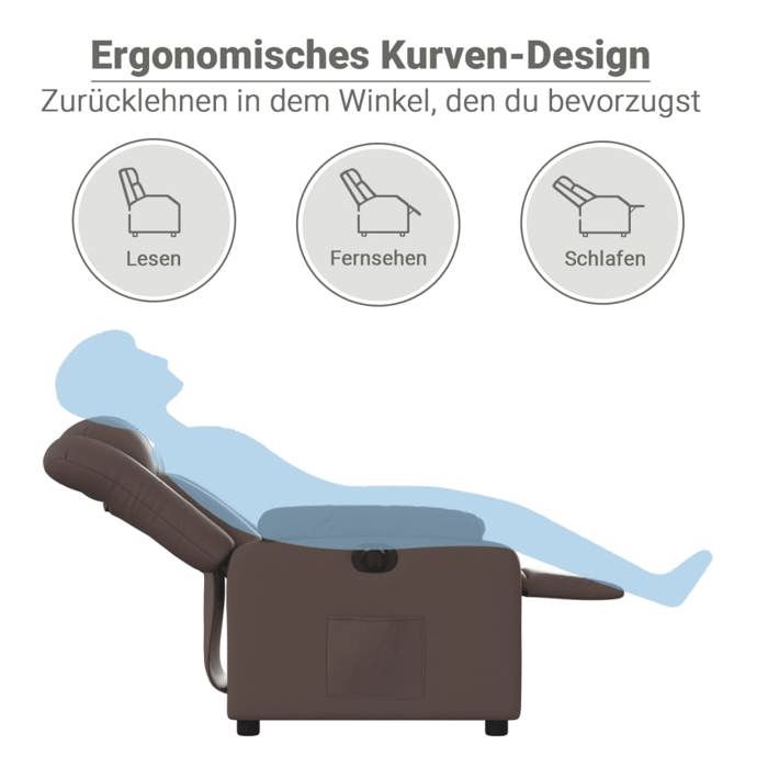 VidaXL Fauteuil Inclinable Électrique, Chaise de Relaxation avec Dossier, Siège avec Accoudoirs, Fauteuil TV de Salon, 3205252