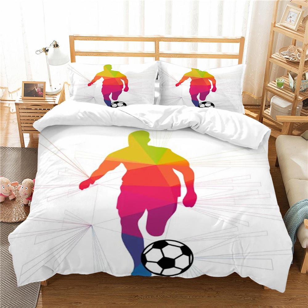 Bedding Cover Suit Football 3D Home Bedclothes Highly Quilt Cover King Queen Size Bedding Fashion Duvet Cover Set