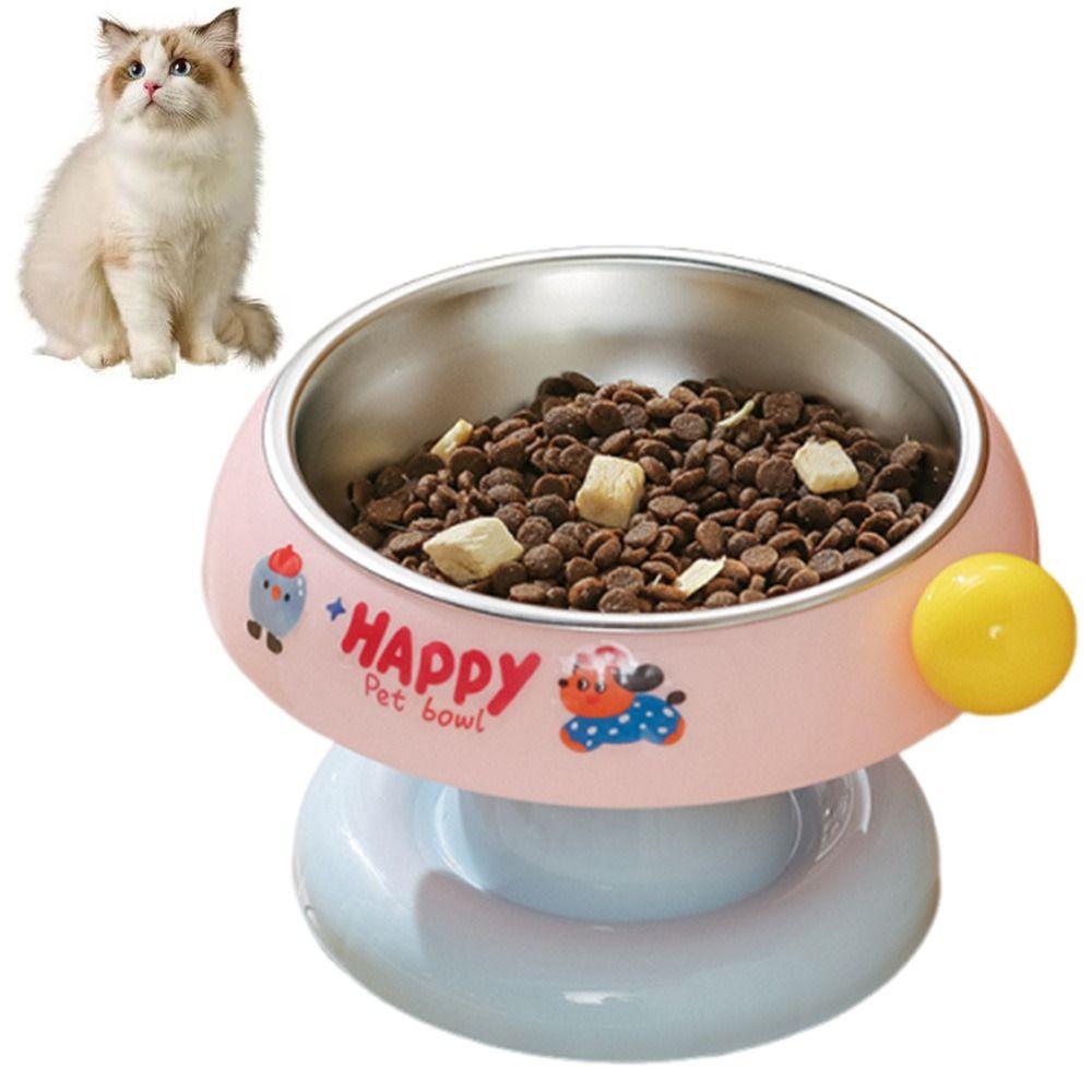 Cartoon Cat Food Water Bowl Anti Slip Cat Bowl Pet High Footed Bowl Pet Supplies