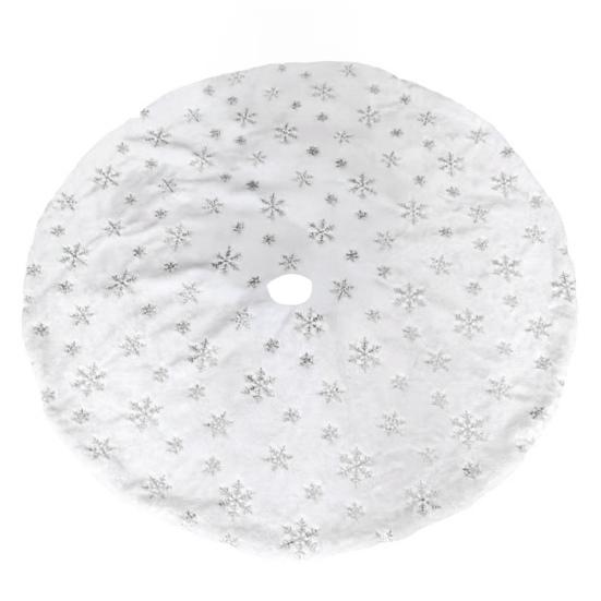 Искусственный мех юбка для рождественской елки Белая пушистая юбка для рождественской елки Толстый мягкий плюшевый коврик для зимних праздников Рождественское украшение для вечеринки