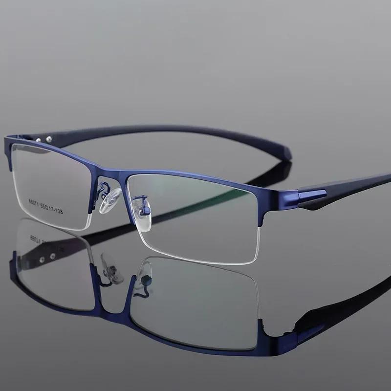New Male Half Frame Business Myopia Glasses Blue Light Blocking Eye Protection Near Sight Glasses Ultra Light Unisex Glasses