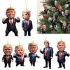 Donald Trump Christmas Ornament 2D Acrylic Christmas Trump Ornaments 2024 Christmas Tree Pendant for Car Xmas Tree Decorations