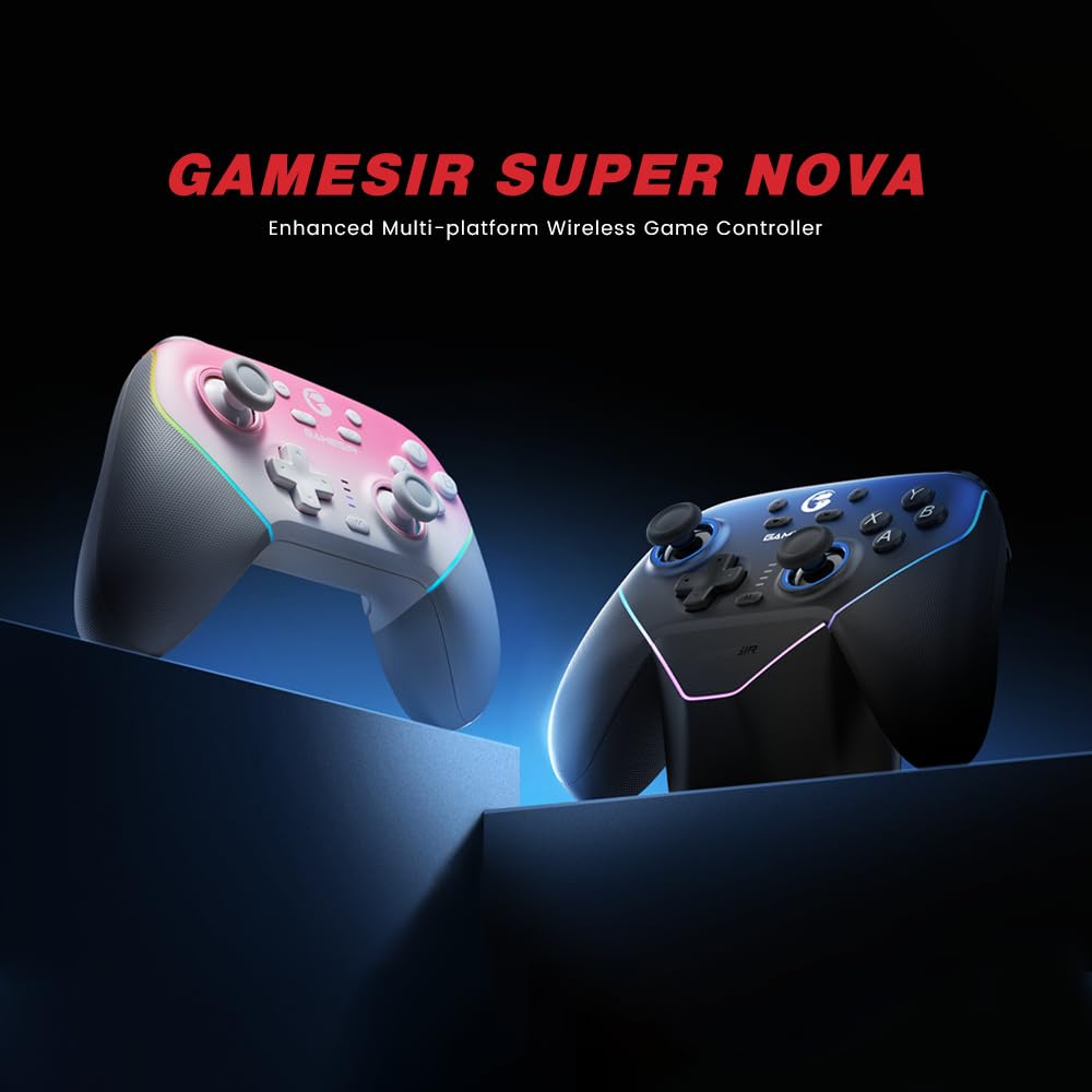 GameSir Super Nova PC Gamepad with Charging Wireless Low Hall Effect 1000Hz Polling Turbo Function Dock, 2.4G, Latency, Joystick, Ultra-Fast Rate,