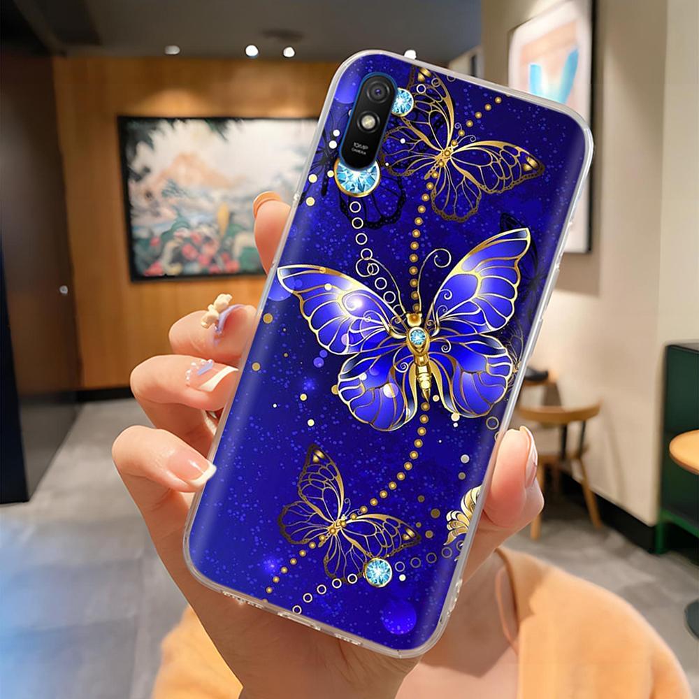 Чехол для Redmi 9A Милый корпус Для телефона Redmi 9AT Чехол для телефона Прекрасный мультяшный Мягкий ТПУ Прозрачный силиконовый бампер Для Xiaomi Redmi 9A