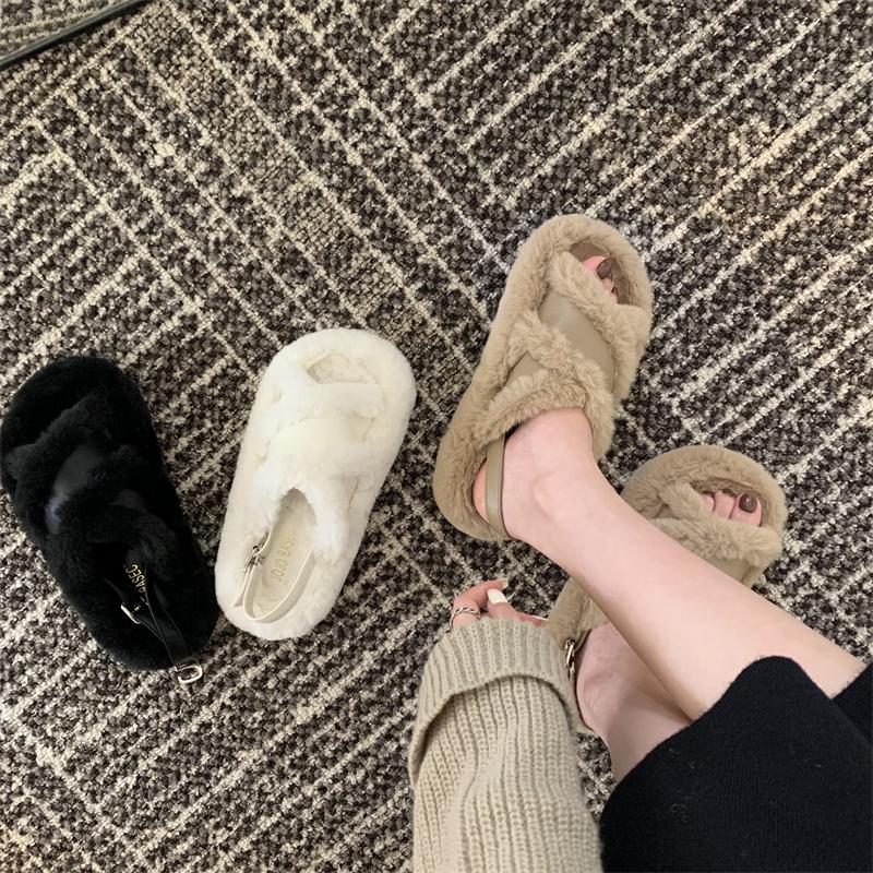 Новые стильные удобные туфли для женщин, универсальные римские сабо с пряжкой на ремешке и каблуком, шлепанцы на платформе, женские бежевые туфли-кроссовки