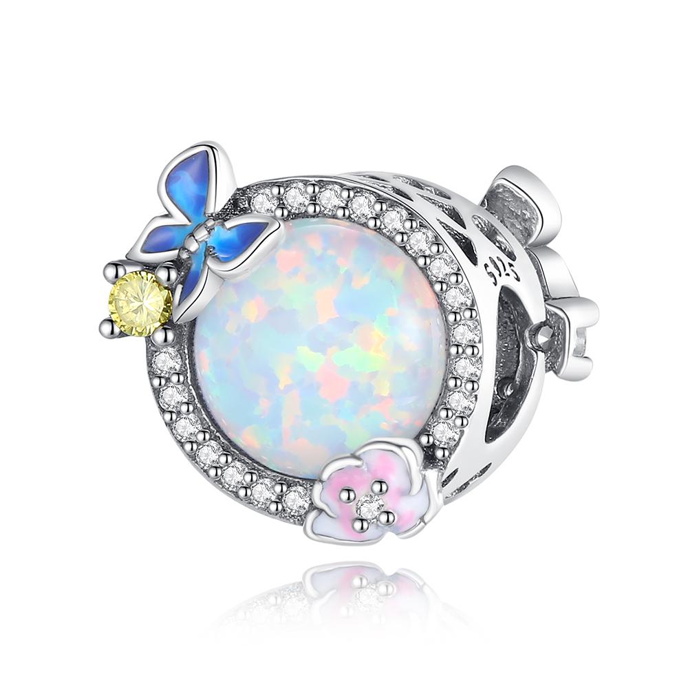 925 Sterling Silver Murano Glass Red Beads Blue Pink Purple Round Charm Plata De Ley 925 For Original Bracelet Jewelry