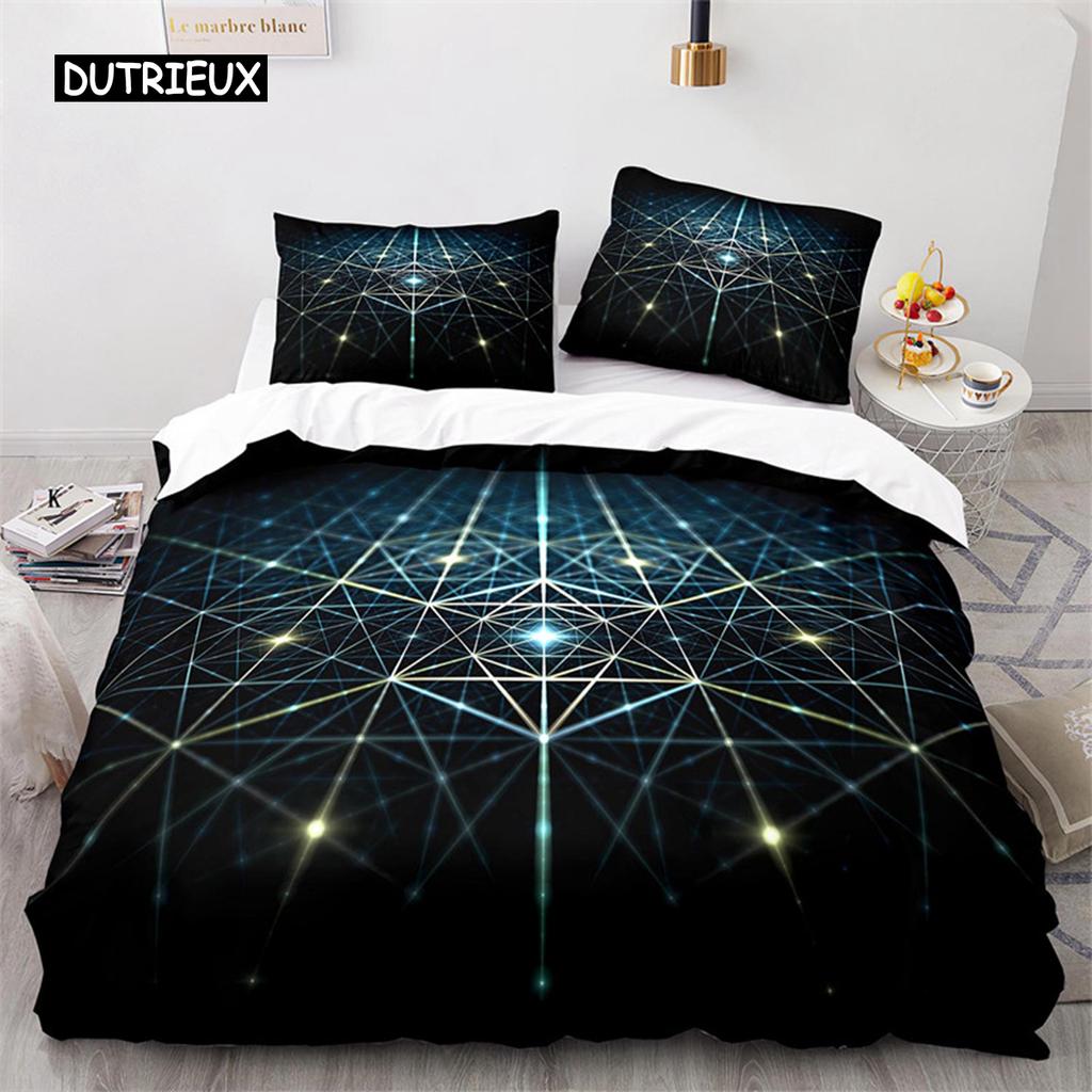 Colorful Geometric Duvet Cover Set Psychedelic Swirl Bedding Set King Queen For Kids Adults Room Microfiber Abstract Quilt Cover