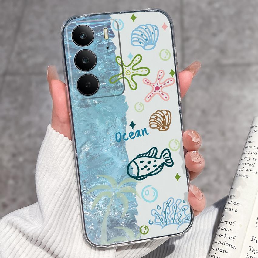 Для Oppo Realme C75 C75x C71 C67 C63 C55 C35 C33 C21Y C20 C15 Прозрачные чехлы для телефона Очаровательные кошачьи узоры Защитная пленка Пылезащитный чехол Для корпуса Oppo