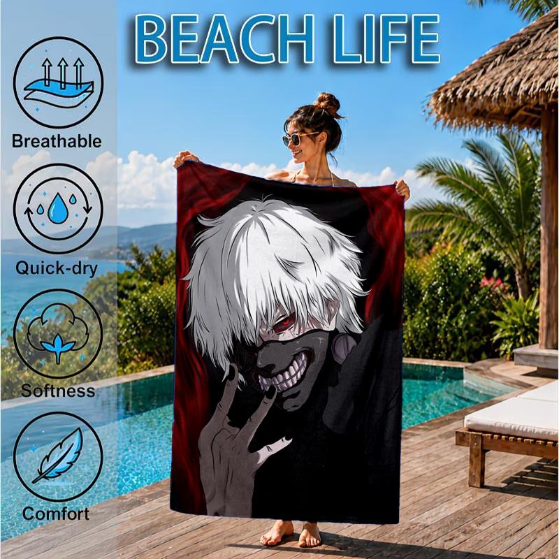 Tokyo anime Artwork Beach Towel, Microfiber Beach Towel, Perfect For Pool, Beach, Travel, Home Decor Beach Party Fan gifts