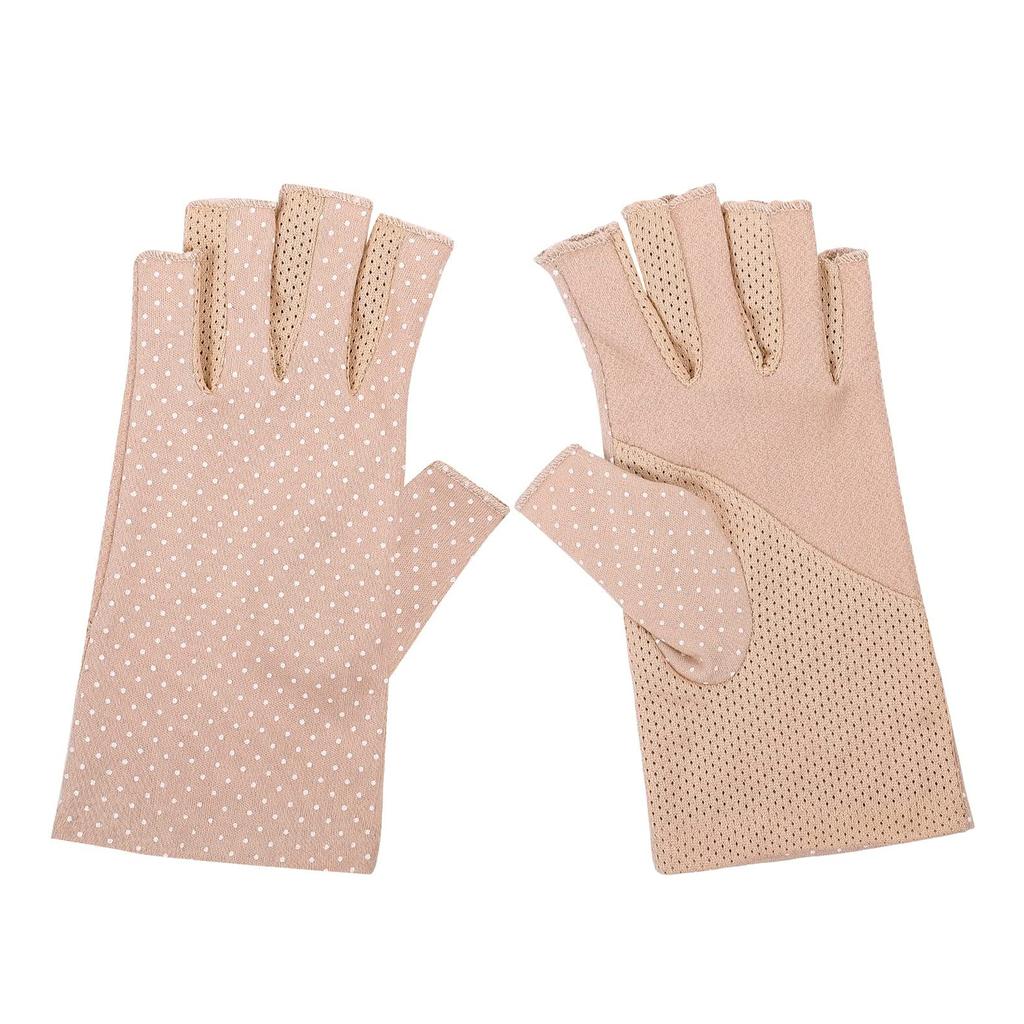 Весенние солнцезащитные перчатки с половиной пальца для вождения, женские тонкие короткие противоскользящие хлопковые перчатки