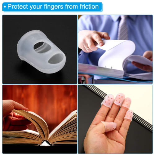 PATIKIL 17mm Inner Diameter Silica Gel Fingertip Protectors, Rubber Fingertips, Pack of 15, Silica Gel Thumb Fingertip Protectors for Guitar Playing,