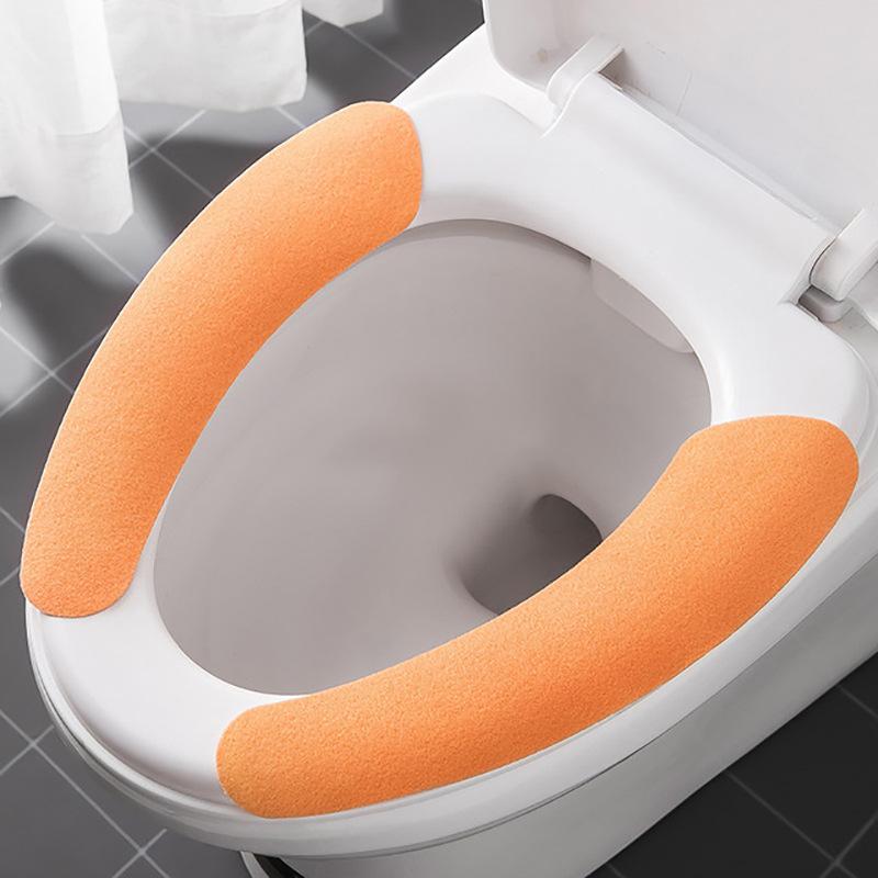 Universal Toilet Seat Cover Soft Cartoon WC Paste Toilet Sticky Seat Pad Washable Bathroom Warmer Seat Lid Cover Pad Cushion
