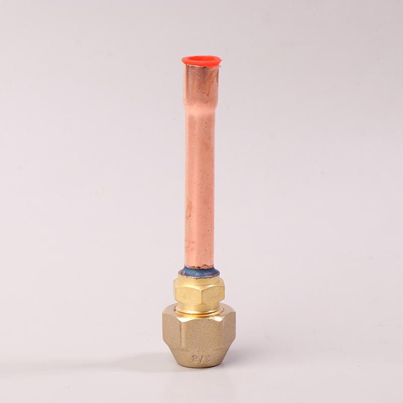 1Pc Air Conditioning Copper Pipe With Forged Brass Sae 1/4 3/8 5/8 1/2 3/4 Threaded Connector Fitting Adapter -20 To 120℃