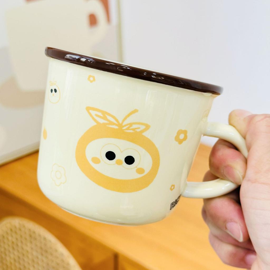 Одинарная чашка, маленький оранжевый набор с ручной домашней керамической милой чашкой, дорогой мультяшной кружкой, подарочная коробка