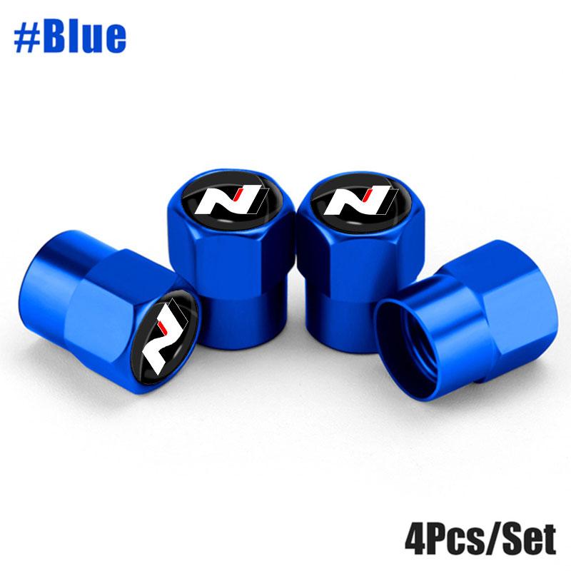 4Pcs Car Valve Caps Wheel Tires Air Tyre Stem Protective Cover For Hyundai N Line Nline I20 I30 Tucson Sonata Elantra Veloster WW76