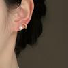 Новые серьги с искусственным жемчугом, катушка от комаров, стразы, зажим для ушей, без пирсинга, женский