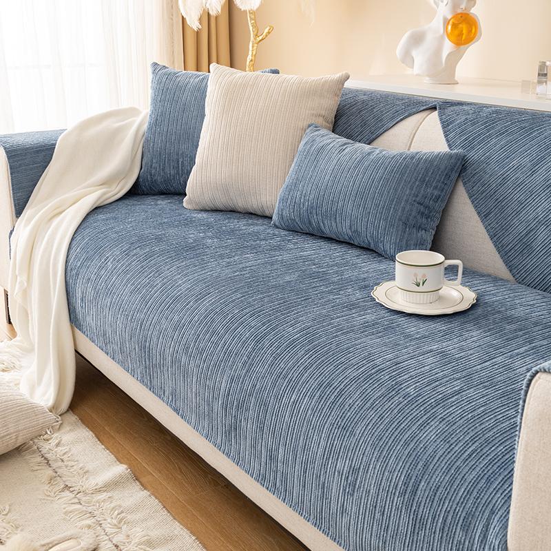 Скандинавский чехол для дивана из синели для гостиной, нескользящая толстая подушка для дивана, кресло, коврик для сиденья, угловой диван, полотенце