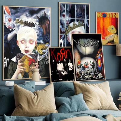 Музыкальный постер рок-группы Korn, аниме-постеры, липкие настенные постеры HD-качества в стиле ретро для домашнего декора комнаты Kawaii