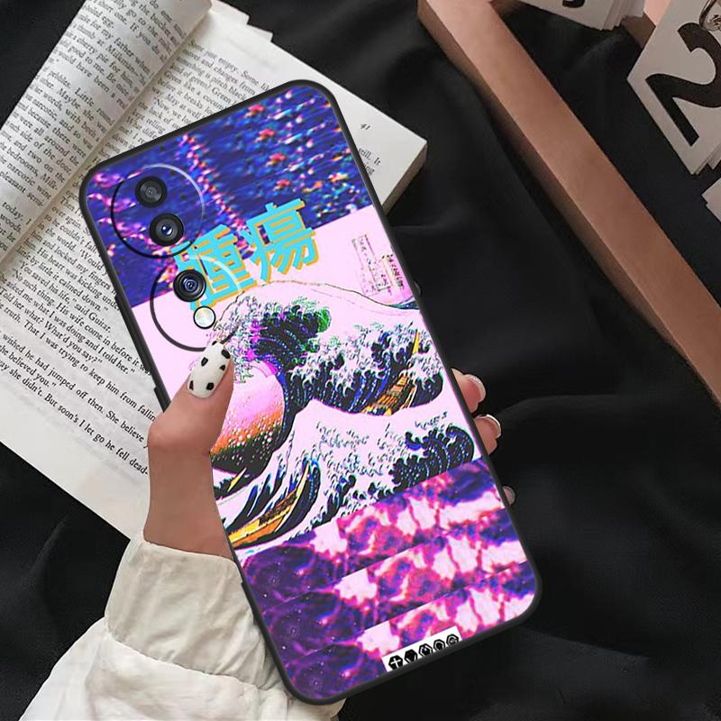 Большая Волна Ретро Кибер Статуя Чехол Для Honor Magic 5 6 7 8 Pro Для Honor 200 400 70 90 Lite X8c X8b X9a X9b X9c X9d Win RT