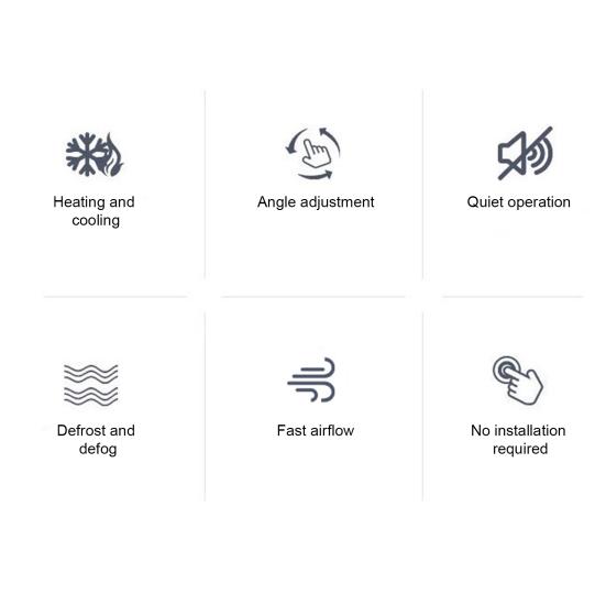 Автомобильный треугольный обогреватель, двойной функционал, всесезонный электрический обогреватель для размораживания, противозапотевания, обогрева