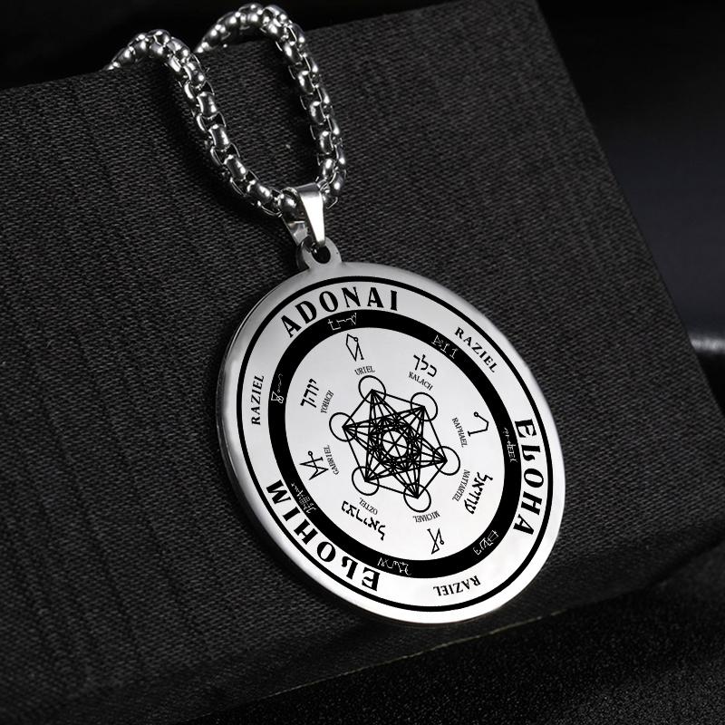 Stainless Steel Angel Seal Archangel Metatron Necklace Geometric Solomon Spiritual Necklace The Secrets of the Kabbalist Jewelry