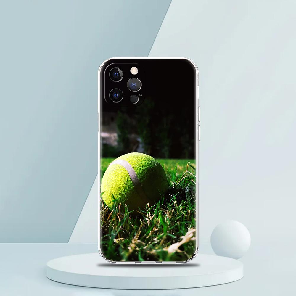 Для iPhone 15 16 14 13 12 mini 11 Pro Max XS X XR SE 7 8 Plus Силиконовый Прозрачный Чехол Спортивный Чехол для Телефона с Мячом для Тенниса