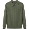 SEVEN Men's Wool Blend Cable Knit Polo Sweater