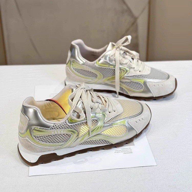 Обувь женская 2025 новая летняя на мягкой подошве Agande тренировочная обувь сетчатая дышащая на толстой подошве спортивная повседневная обувь для пап