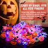 Glowing LED Finger Rings Halloween Christmas Party Favors Light Up Flashing Adjustable Fun Props Kids Adults