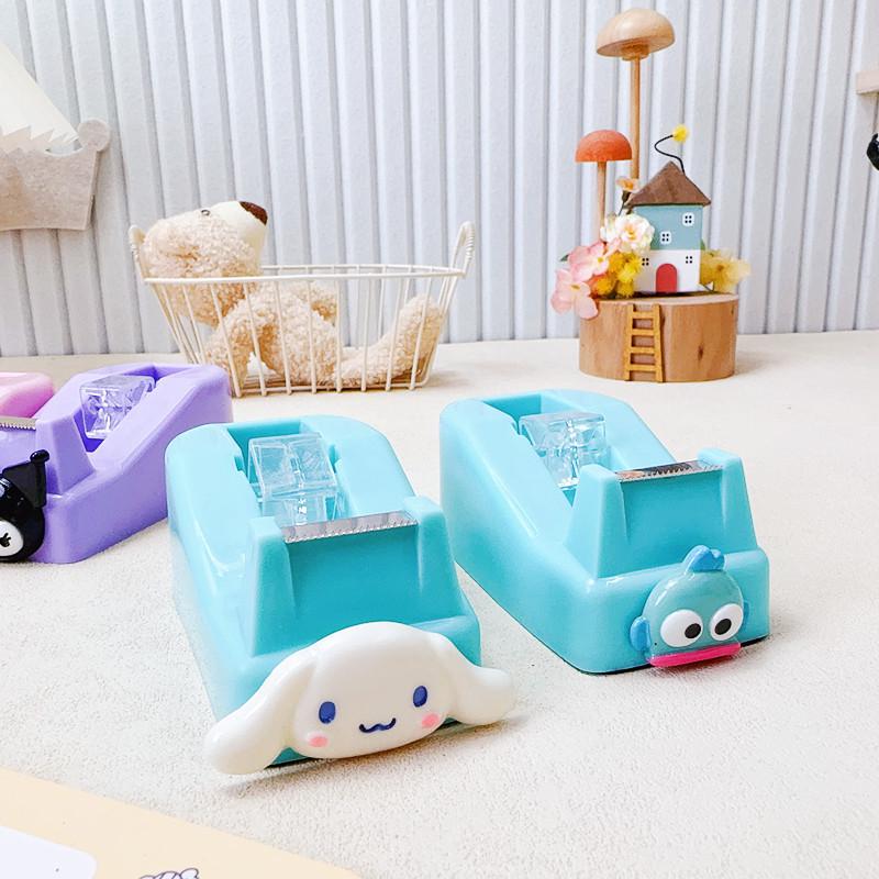 Милый нож-резак и диспенсер для скотча Sanrio в форме сердца: Нескользящие Мультяшные Канцелярские Принадлежности для Ведения Дневника