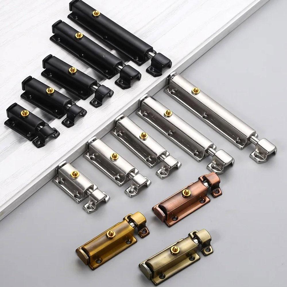 Spring Automatic Door Bolt Anti-theft Door Hasps Retro Door Buckle  Guard