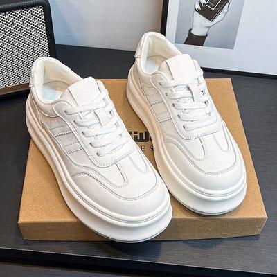 Белые туфли на платформе женские осень 2025 новые повседневные кеды универсальные, легкие, классические модные туфли-маффины на высокой подошве