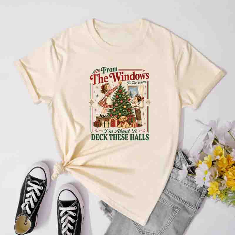 From The Windows To The Walls TShirt Retro Y2k Christmas Holiday Party Gift Shirt Unisex Cozy Xmas Humor Tee