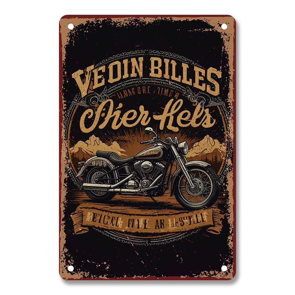 Vintage  Motorcycle  Metal Tin Signs Poster Plate Wall Decor for Home Bars Garage Cafe Clubs Retro Posters Plaque