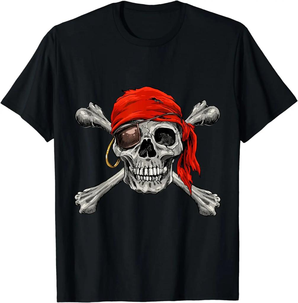 Пиратская футболка «Весёлый Роджер» Футболка с черепом и костями Футболка на Хэллоуин