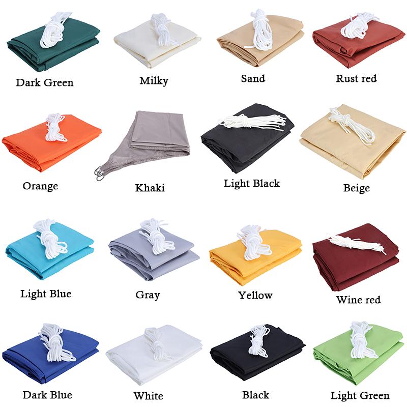 Milky 300D Polyester Waterproof Sun Shade Fabric Sun Shelter Tent Outdoor Triangle Rectangle Awning Garden Terrace Sun Canopy