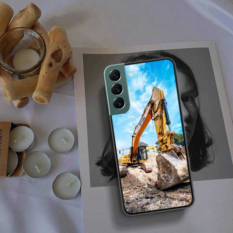 Чехол для телефона Samsung S25 Edge Galaxy S22 Ultra S21 S10 S9 Plus S20 S23 S24 FE, Чехол-бампер S10E, Силиконовый чехол, Экскаватор, Строительная техника