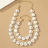 Korean Version of Temperament Love Necklace Bracelet Set Pearl Peach Heart Collarbone Chain