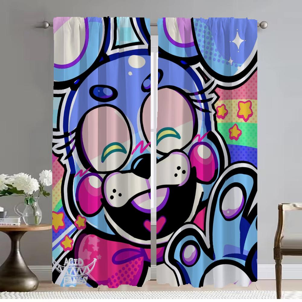Fnaf Современные Шторы для Гостиной Камеры Тюль для Спальни Перегородка Затемняющие Шторы Шторы Для Кухни 2 Шт. Оттенки Ребенок