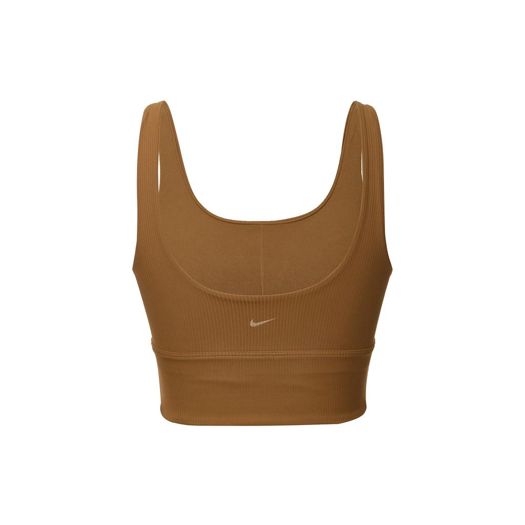 Nike Женский спортивный топ Zenvy Rib с легкой поддержкой, с мягкими чашечками, удлиненный HF1543-281